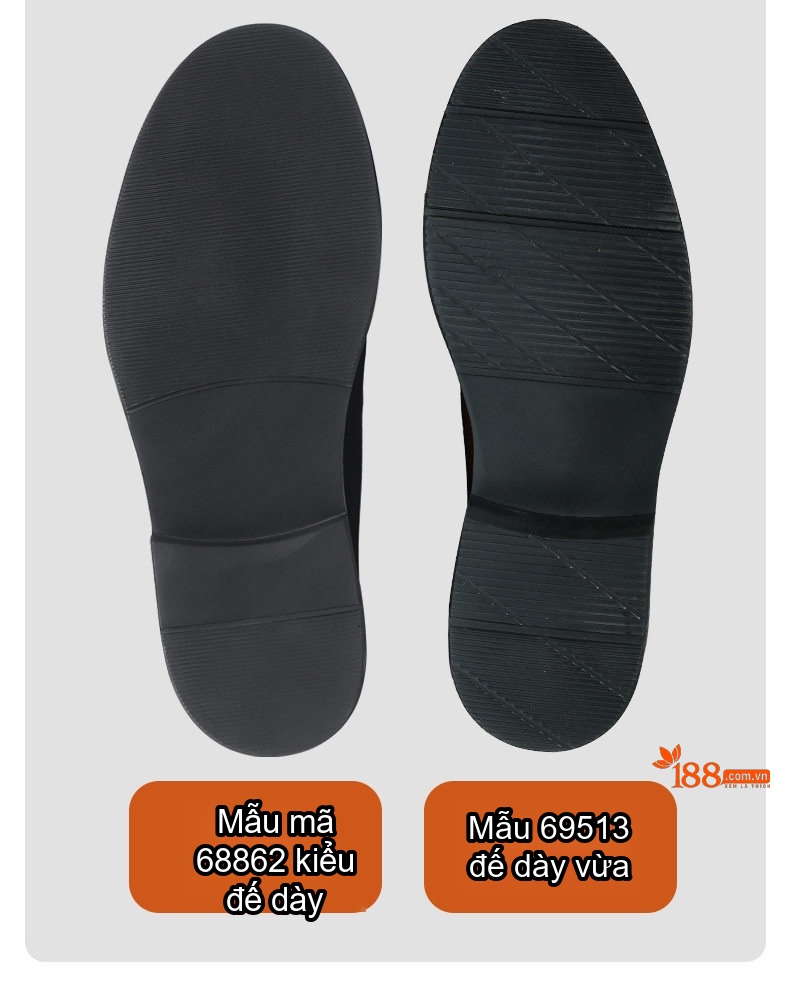 Giày Tây Buộc Dây Nam Da Bò Chiều Cao Đế Khoảng 3cm Màu Đen, Nâu chi tiết 6