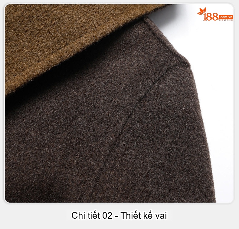 Áo Khoác Dạ Nam Dáng Dài Túi Hộp Lông Cừu Non Hai Mặt Màu Nâu, Xám chi tiết 24