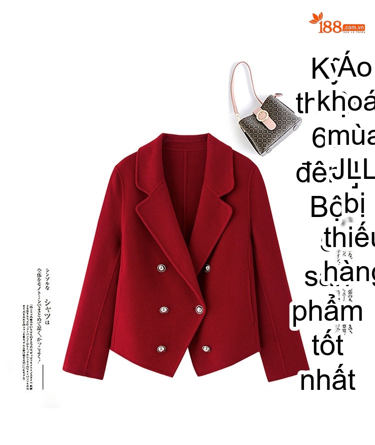 Áo Khoác Dạ Nữ Dáng Vest Hai Mặt Lông Cừu Cashmere Phong Cách Tiểu Thư Màu Đỏ, Xám, Nâu, Kem chi tiết 5