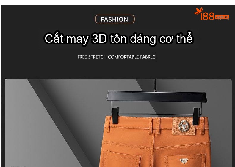 Quần Dài Nam Cotton Co Giãn Dáng Ôm Vừa Màu Đen, Trắng, Xám, Vàng... chi tiết 6