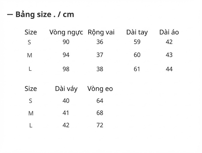 Set Bộ Quần Áo Nữ Áo Khoác Lửng Cổ Tròn Tay Dài Chân Váy Xòe Pleated Nữ Tính Màu Xanh, Hồng, Trắng Kem chi tiết 1
