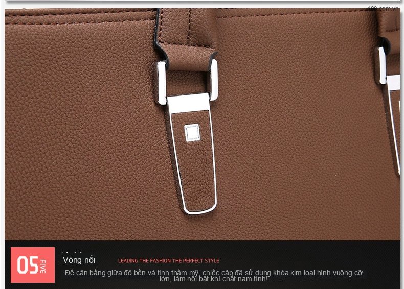 Cặp Túi Xách Tay Nam Khóa Số Chống Trộm Công Sở Đựng Laptop Da Mềm Đeo Vai Chéo chi tiết 18