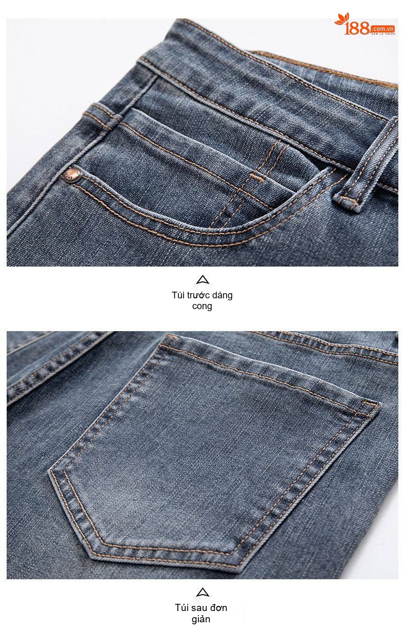 Quần Jean Nam Ống Đứng Cotton Dáng Rộng Co Giãn Thoải Mái Màu Xanh, Đen chi tiết 43