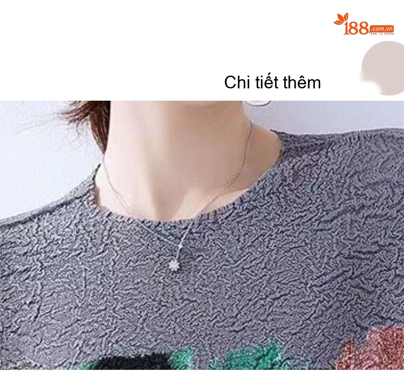 Áo Thun Nữ Tay Cánh Dơi Thiết Kế Nhún Bèo Dáng Rộng Thoáng Mát In Màu chi tiết 4