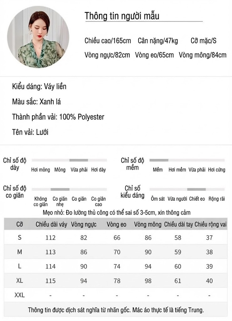 Váy Ôm Body Nữ Dáng Dài Tay Dài In Họa Tiết Xanh Lá Cổ chữ V Kiểu Dây Buộc chi tiết 3