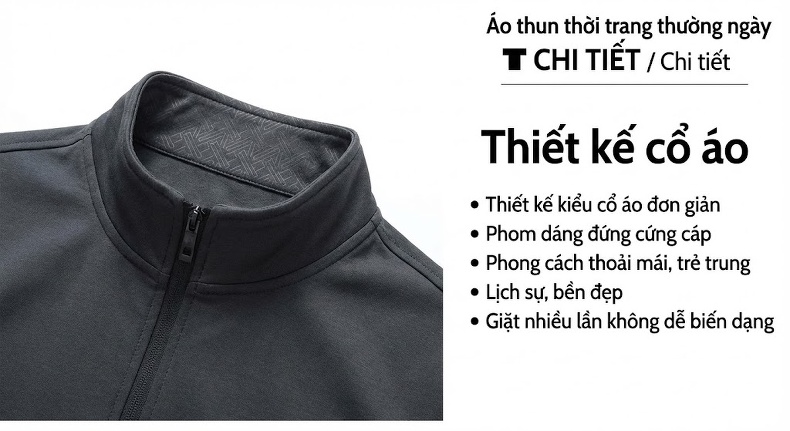Áo Khoác Da PU Nam Trung Niên Cổ Bẻ Khóa Kéo Màu Đen, Xám chi tiết 5