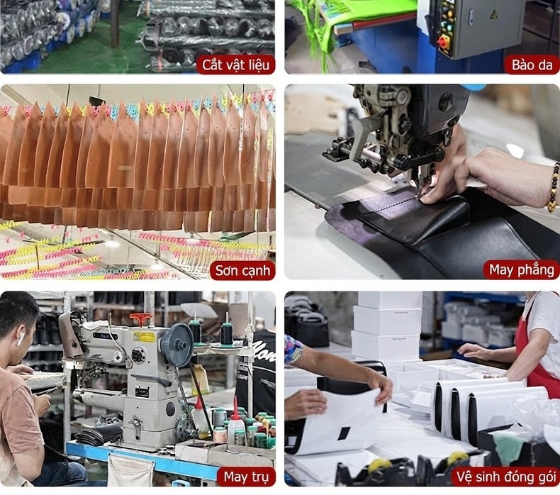 Túi Xách Nữ Da Thật Đeo Chéo Dáng Thùng Màu Trắng Kem, Nâu chi tiết 10