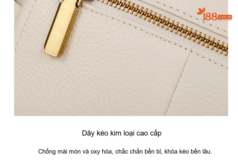 Túi Xách Nữ Da Bò Boston Pillow Cầm Tay Đeo Chéo Màu Trắng, Nâu, Đen chi tiết 19