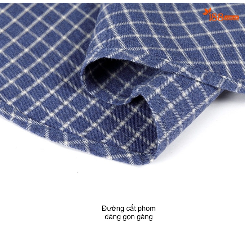 Áo Sơ Mi Nam Tay Dài Cotton Mài Lông Họa Tiết Kẻ Caro Phong Cách Trung Niên Màu Xanh Dương, Xám, Đen, Xanh Lá... chi tiết 11