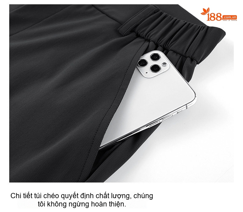 Quần Dài Nam Ống Đứng Lưng Thun Co Giãn Mùa Hè Thoáng Mát Màu Đen, Xám chi tiết 20