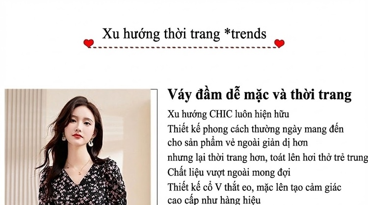 Váy liền thân Nữ Cổ chữ V tay bồng họa tiết hoa nhí dáng dài thanh lịch Màu Đen, Xanh chi tiết 3