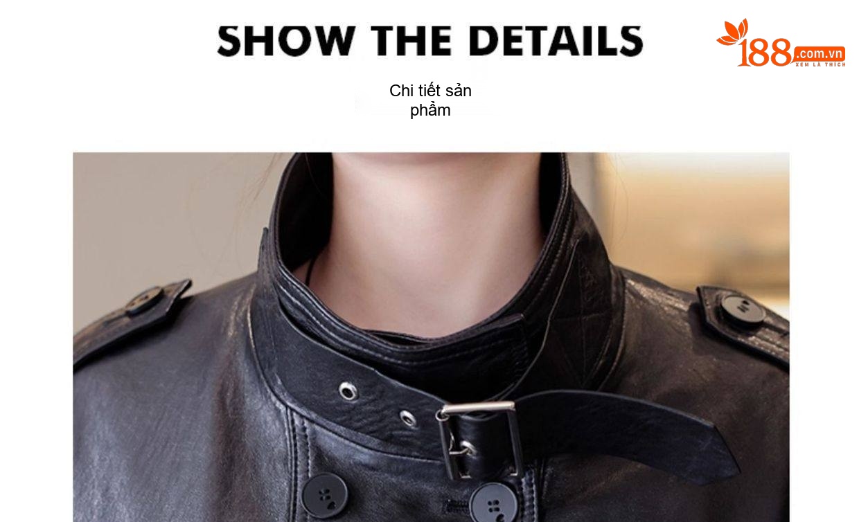 Áo Khoác Da Thật Nữ Kiểu Ngắn Dáng Bomber Da Cừu chi tiết 32