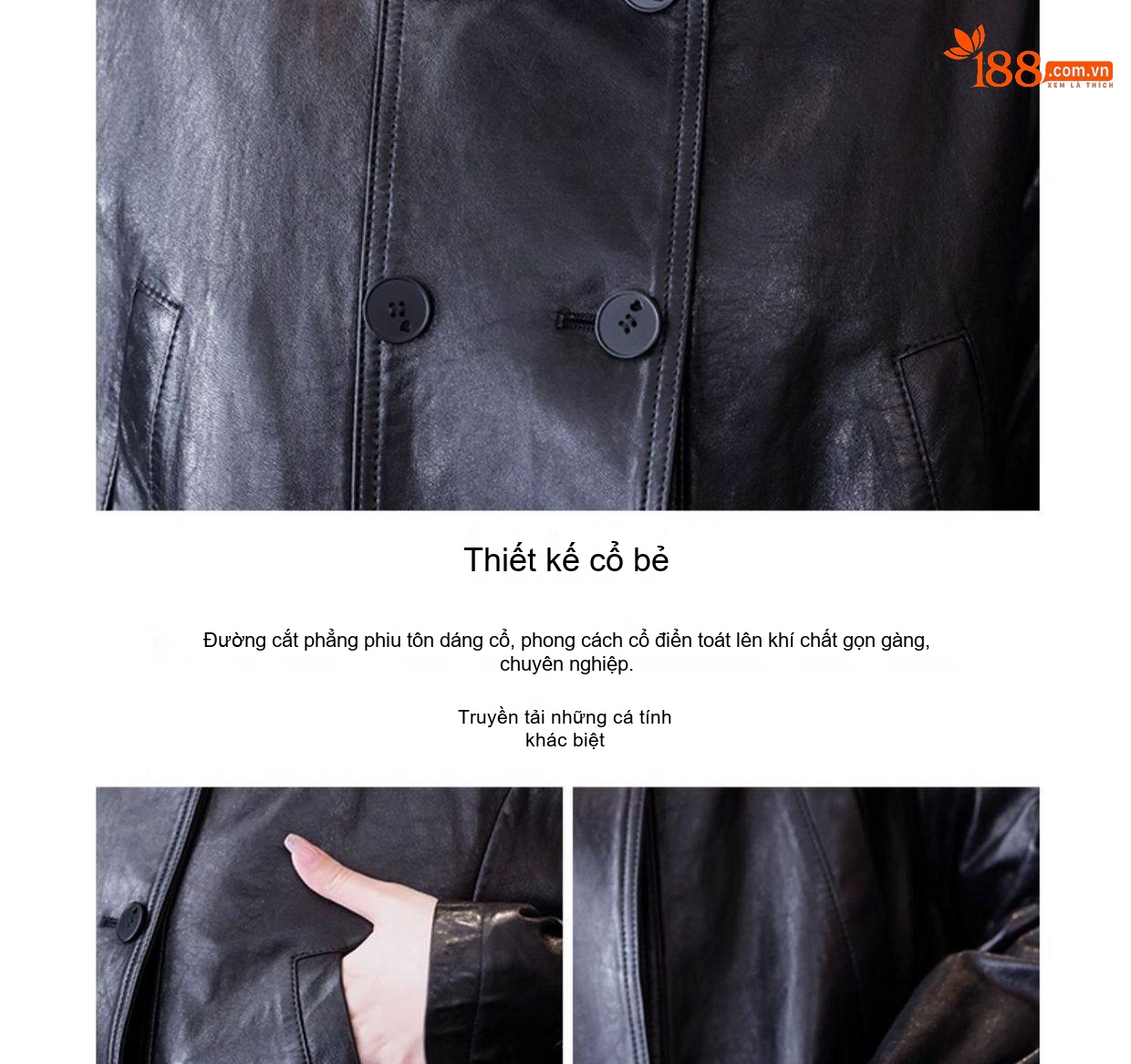 Áo Khoác Da Thật Nữ Kiểu Ngắn Dáng Bomber Da Cừu chi tiết 33