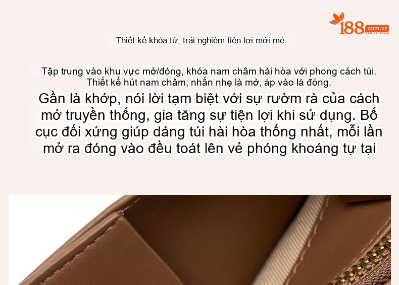 Túi Đeo Vai Nữ Da Mờ Dáng Yên Ngựa Cổ Điển Thiết Kế Tinh Tế Đeo Chéo Đa Năng Màu Nâu chi tiết 10