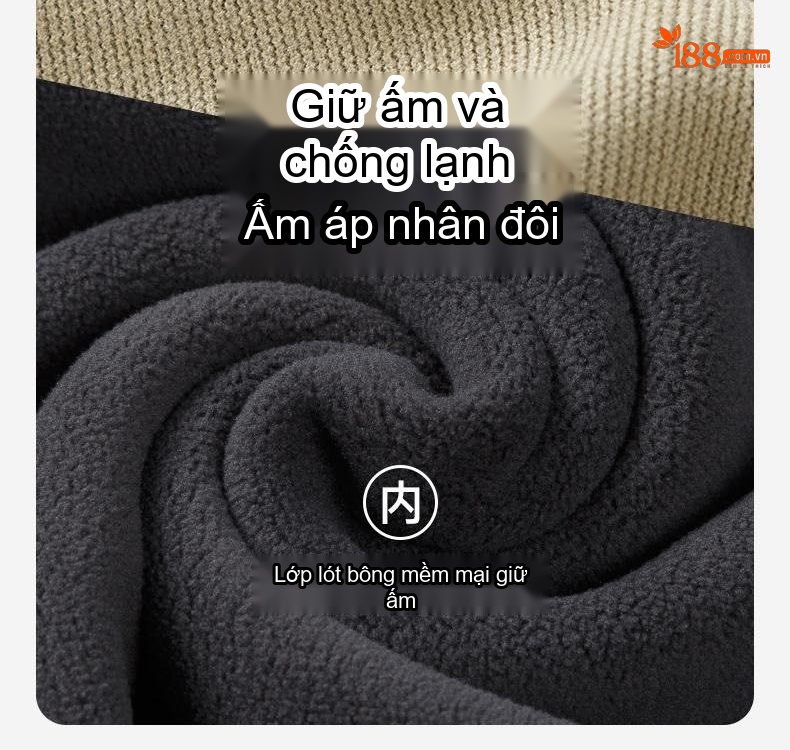 Áo Cardigan Nam Dệt Kim Lót Lông Giữ Ấm Kháng Khuẩn Màu Đen, Trắng, Xám, Xanh Navy... chi tiết 11