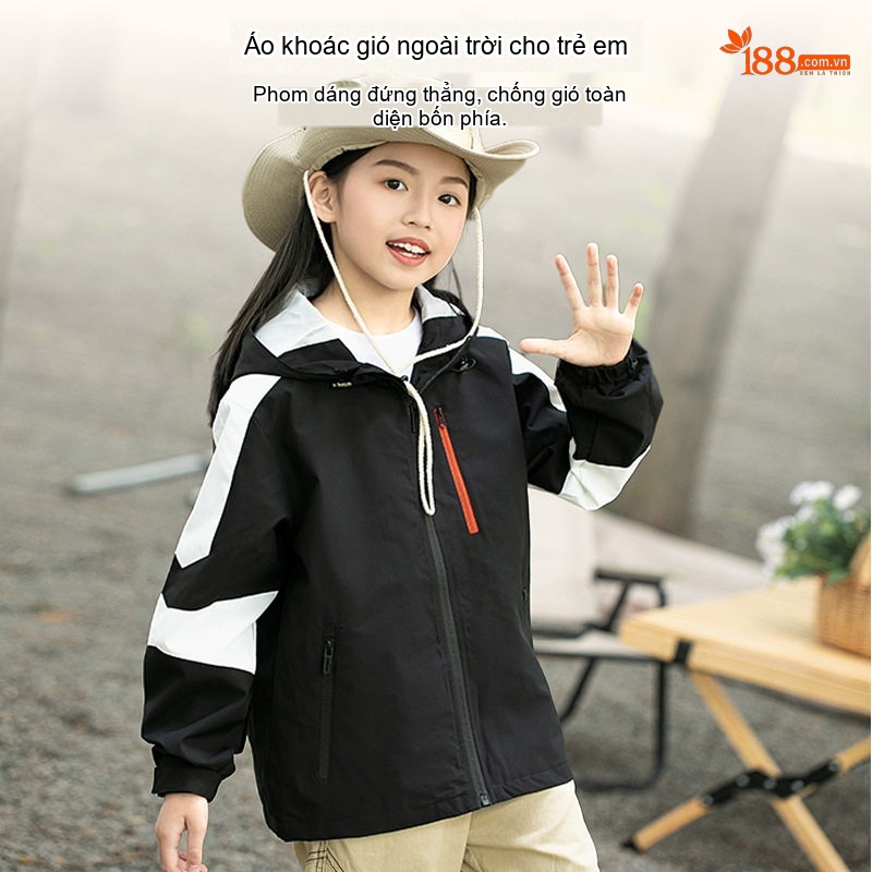 Áo khoác gió chống thấm nước có mũ trùm đầu phong cách thời trang chi tiết 12