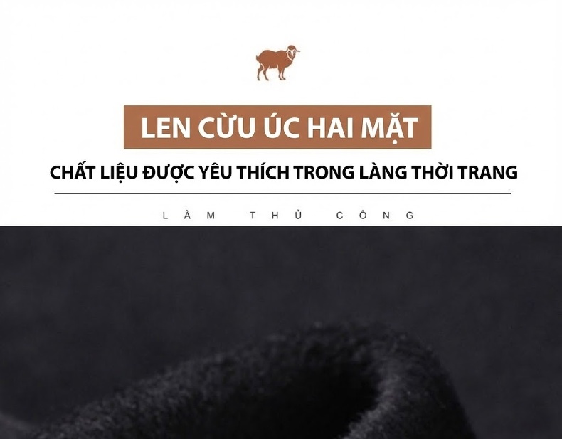Áo Khoác Dạ Nam 100% Lông Cừu Dáng Dài Vừa Phong Cách Business Màu Xanh Navy, Xám, Nâu, Nâu Đậm... chi tiết 3
