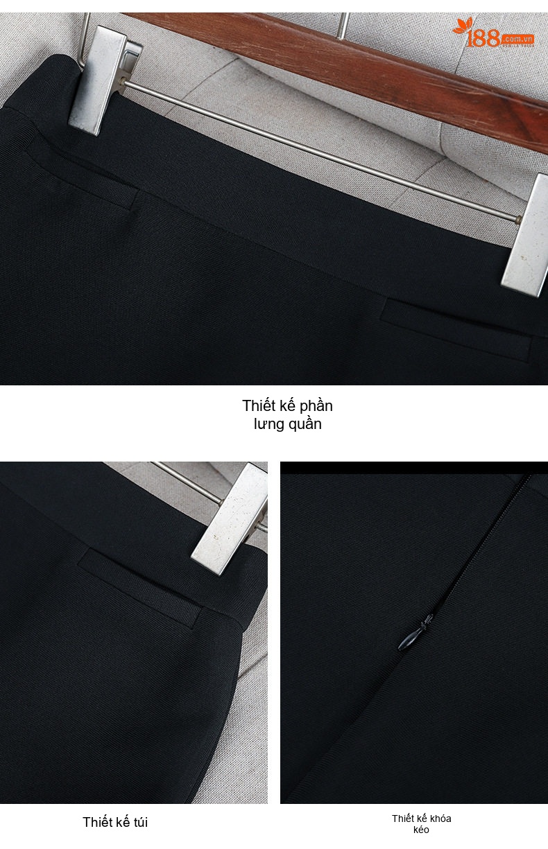 Bộ Vest Công Sở Nữ Quần Dài/Chân Váy Áo Blazer Thanh Lịch Màu Đen, Xanh Dương, Tím chi tiết 35