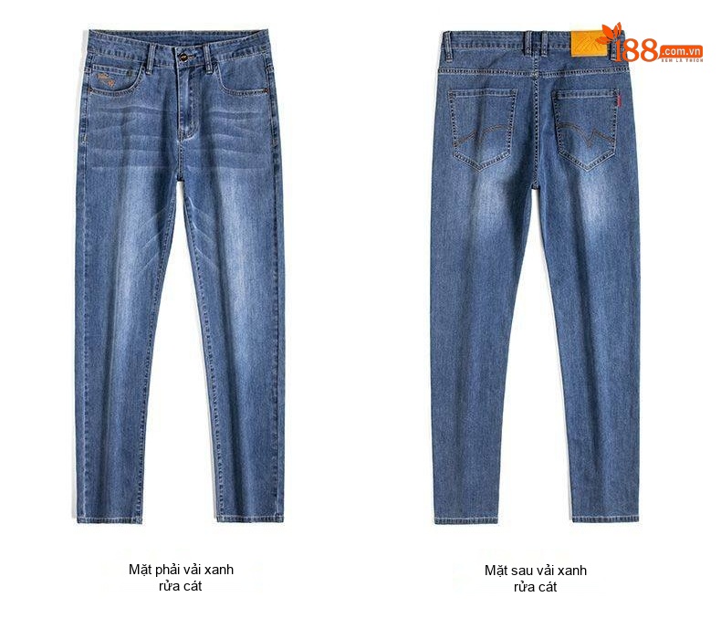 Quần Jean Nam Ống Đứng Mỏng Co Giãn Thoải Mái Màu Xanh chi tiết 18