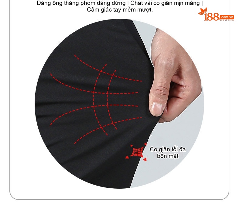 Quần Âu Nam Dáng Suông Lót Lông Dày Dặn Màu Đen chi tiết 3