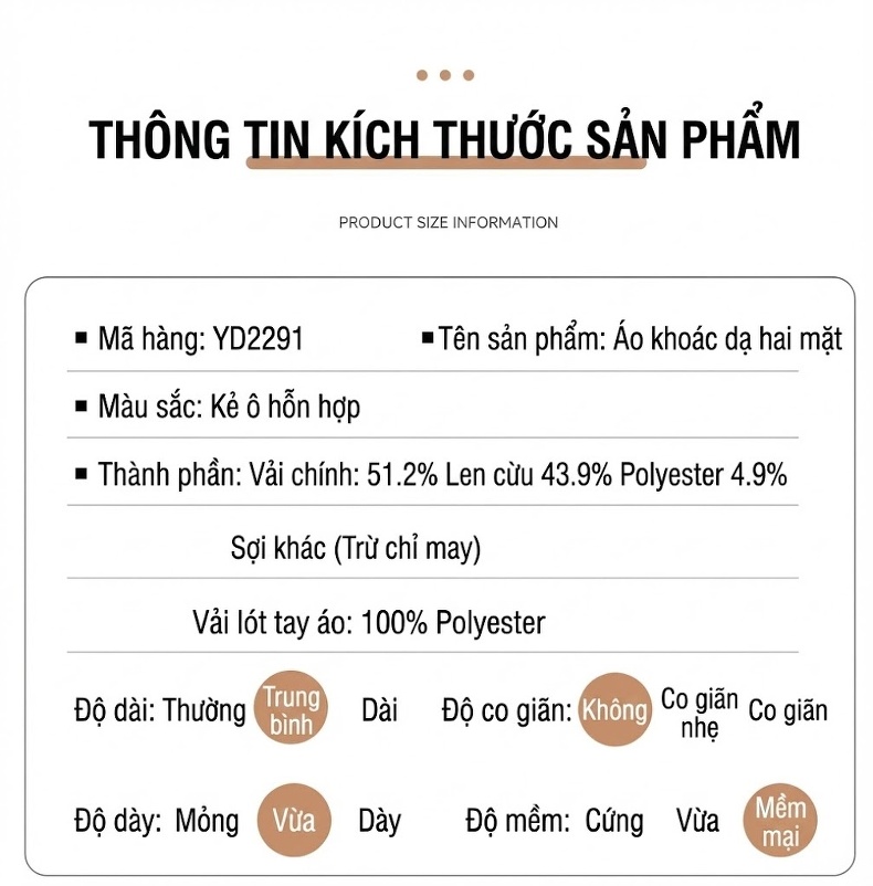 Áo Khoác Dạ Nam Hai Mặt Dáng Ôm Vừa Vặn Màu Xám chi tiết 33