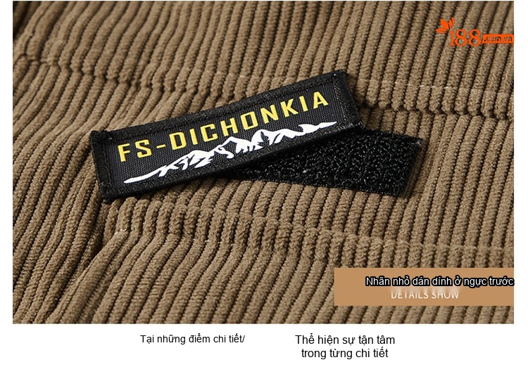 Áo Khoác Cotton Lông Cừu Nam Dáng Rộng Có Cổ Màu Nâu, Xanh Rêu, Đen chi tiết 28