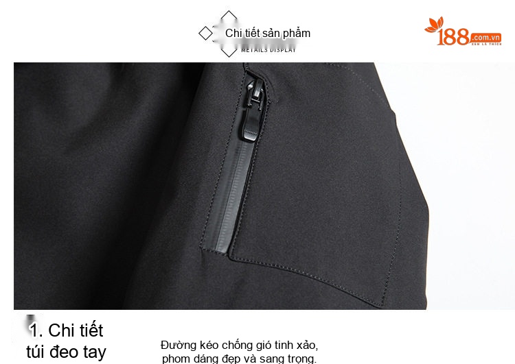 Áo Parka Nam Dáng Dài Lót Lông Thỏ Cổ Lông Cáo Màu Đen chi tiết 29
