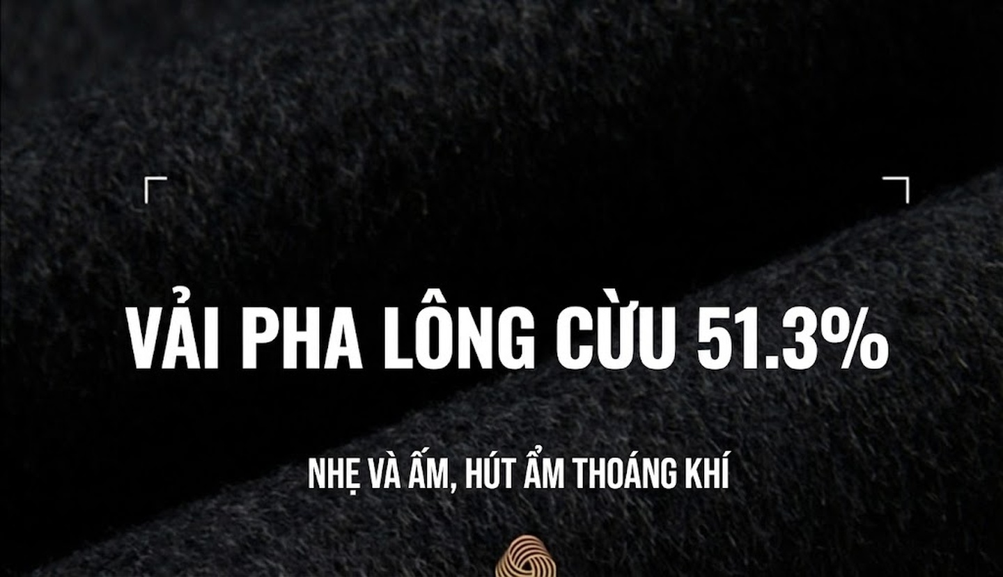 Áo Khoác Nam Dáng Vest Lông Vũ Dày Dặn, Áo Khoác Dạ Hai Mặt Màu Nâu chi tiết 4