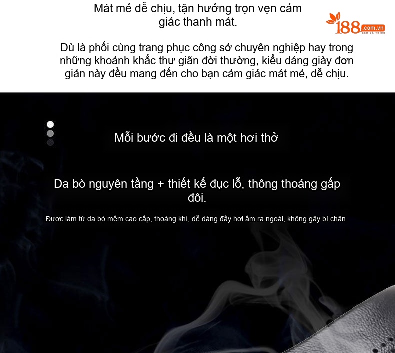 Giày Tây Buộc Dây Nam Da Bò Lớp Đầu Chiều Cao Đế Khoảng 3cm Màu Đen chi tiết 6