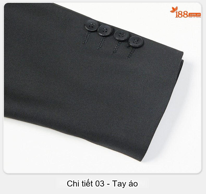 Bộ Vest Nam Áo Blazer Xẻ Tà Hai Bên Màu Đen chi tiết 20