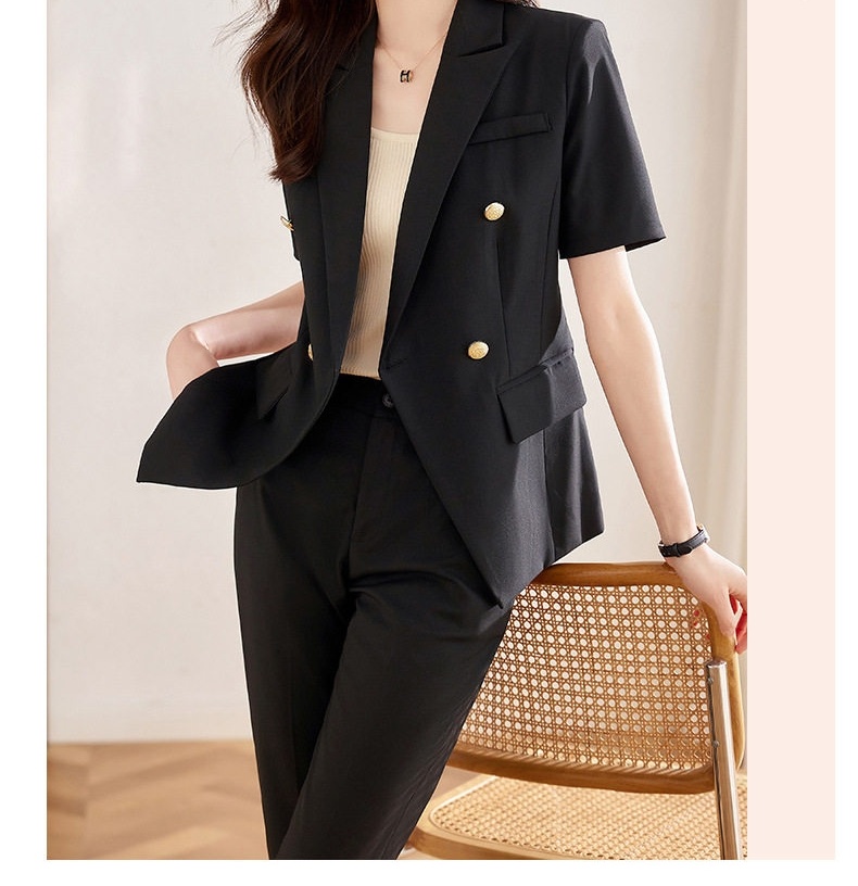 Bộ Vest Công Sở Nữ Tay Ngắn Màu Xám, Đen, Xanh Than (Kèm Quần/Chân Váy) chi tiết 20
