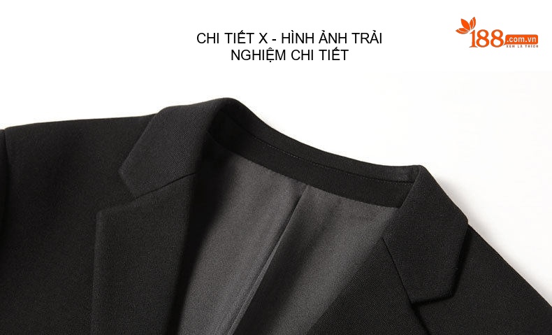 Áo Vest/Blazer Nam Vải Dệt Kiểu Slimfit Màu Đen chi tiết 9