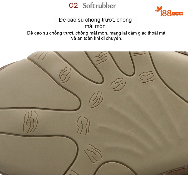 Giày Mọi Nam Vải Lưới Thoáng Khí Da Mờ Chiều Cao Đế Khoảng 3cm Màu Be, Xám chi tiết 5
