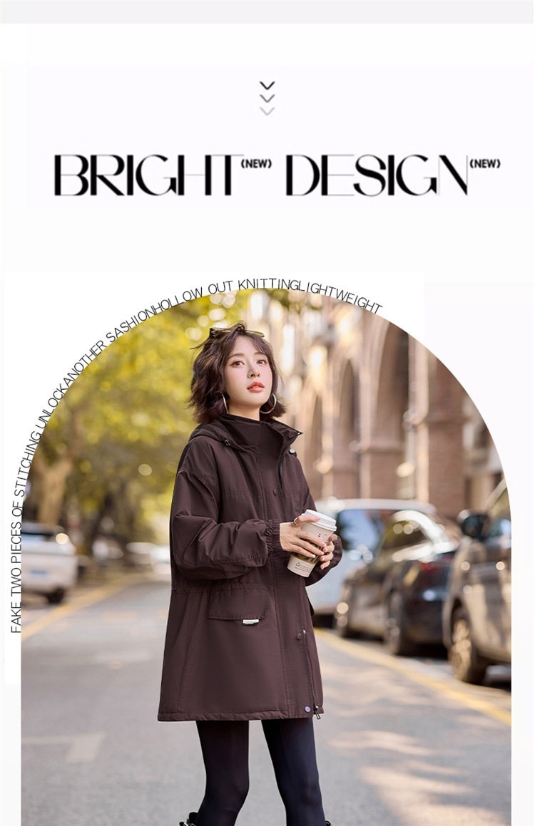 Áo Khoác Parka Nữ Cotton Lót Lông Dày Dặn Dáng Dài Giữ Ấm Màu Đỏ Ancola, Nâu, Đen chi tiết 5
