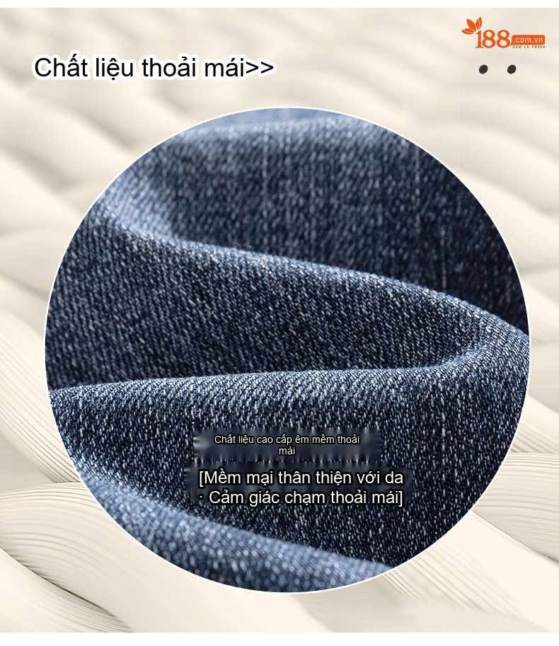 Quần Jean Nam Ống Đứng Co Giãn Nhẹ Phong Cách Business Màu Xanh Đen, Đen chi tiết 9
