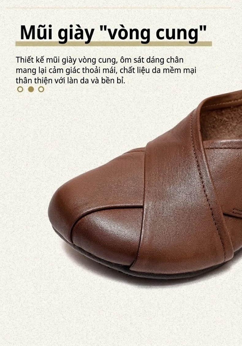 Giày Búp Bê Nữ Thiết Kế Cổ Điển Chiều Cao Đế Khoảng 1cm Màu Nâu, Vàng chi tiết 4