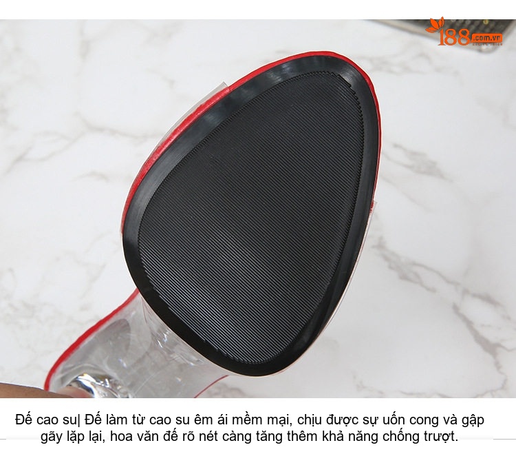 Giày Sandal Cao Gót Nữ Quai Trong Suốt Gót Nhọn Gót Cao 11cm Màu Trắng, Đen, Xanh, Hồng... chi tiết 7