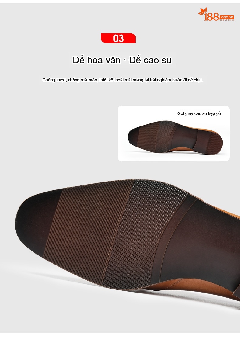 Giày Lười Nam Da Bò Lót Da Thật Chiều Cao Đế Khoảng 3cm Màu Đen, Nâu chi tiết 11