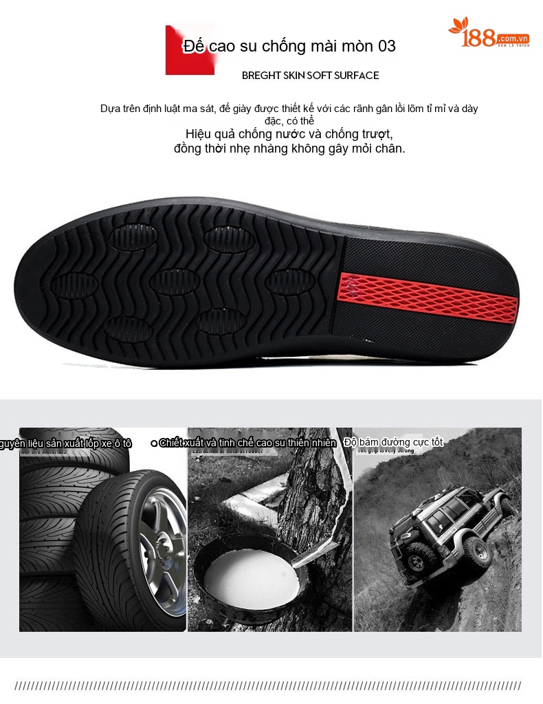 Giày Lười Nam Da Mềm Chiều Cao Đế Khoảng 2cm Màu Đen chi tiết 8