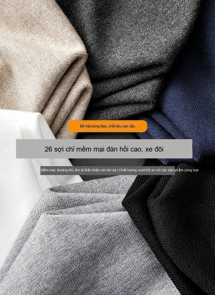 Áo Len Nam Dệt Kim Cổ Sơ Mi Giả Hai Lớp Phong Cách Hàn Quốc Màu Đen, Xám, Trắng, Nâu