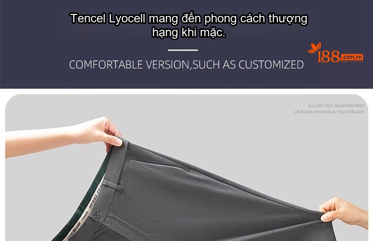 Quần Âu Nam Dáng Slimfit Vải Co Giãn Chống Nhăn Màu Đen, Xám, Xanh Navy chi tiết 6
