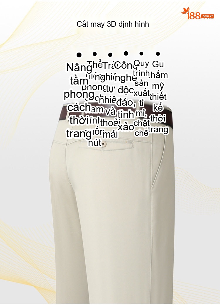 Quần Âu Nam Dáng Suông Mỏng Nhẹ Không Nhăn Cho Bố Trung Niên Màu Đen, Kem, Xám, Be chi tiết 38