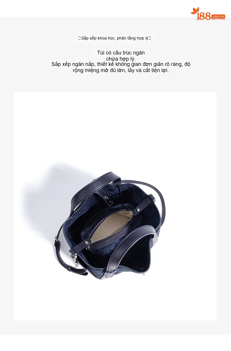 Túi Xách Tay Nữ Lớn Thiết Kế Độc Đáo Phong Cách Retro Màu Xanh Navy, Nâu, Tím chi tiết 10