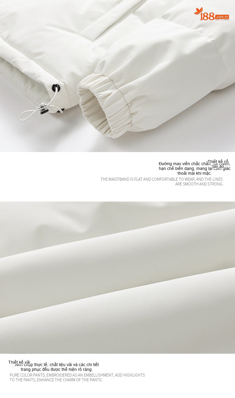 Áo Khoác Cotton Nam Nữ Dáng Rộng Mũ Trùm Đầu Kiểu Mỹ Dày Dặn Màu Đen, Tím, Đỏ, Kem... chi tiết 7