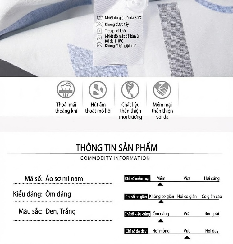 Áo Sơ Mi Nam Tay Ngắn Cotton In Chữ Toàn Thân Form Ôm Vừa Màu Đen, Trắng, Xanh Dương chi tiết 5