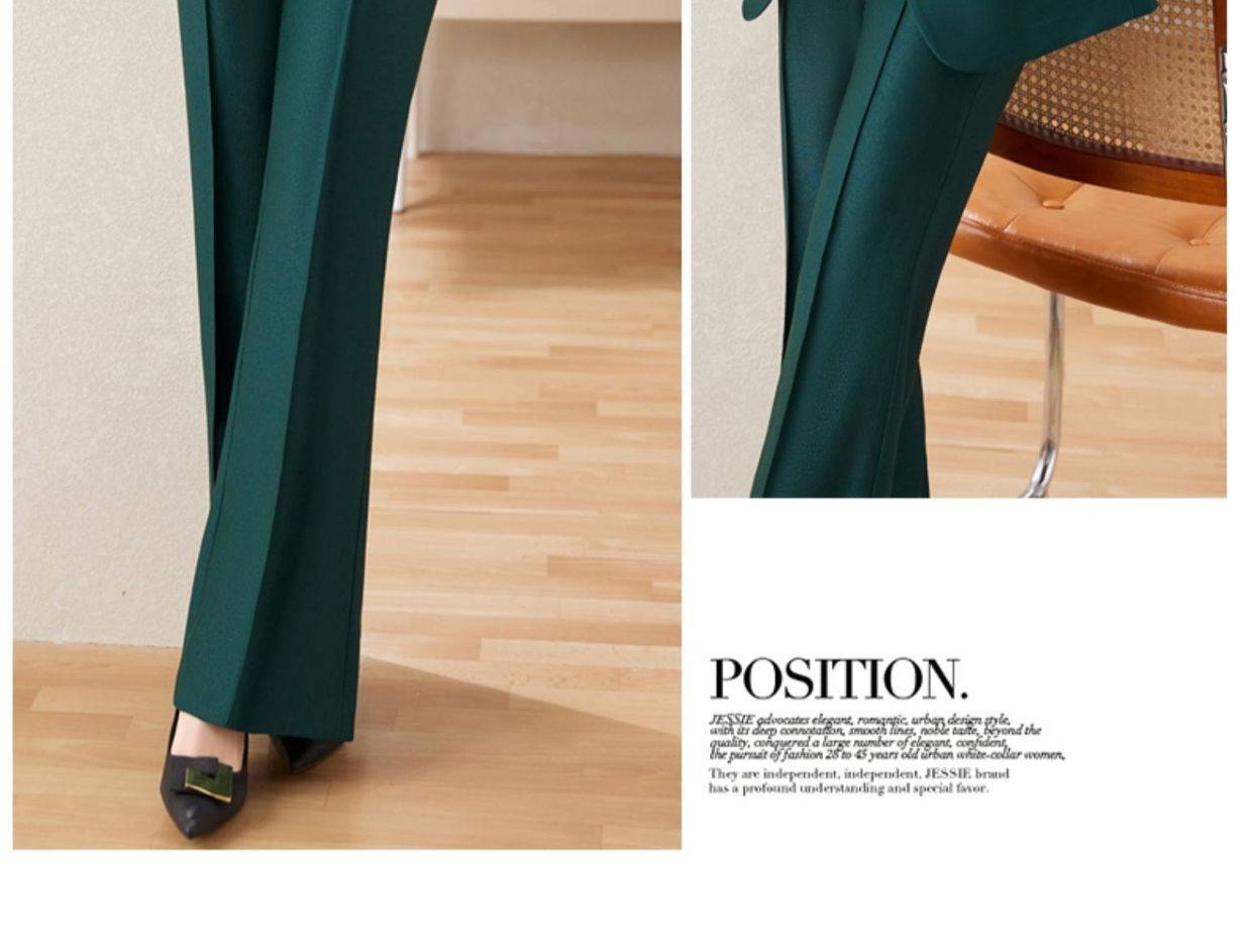 Set Bộ Vest Nữ Quần Ống Rộng Dáng Ôm Thanh Lịch Màu Đỏ, Xanh Lá, Đen chi tiết 38