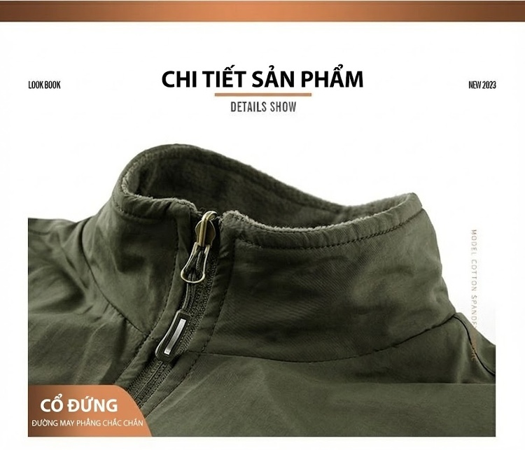 Áo Gile Nam Hai Mặt Mặc Lót Lông Cừu Non Nhiều Túi Phong Cách Thể Thao Thu Đông Màu Xanh Rêu, Nâu Be, Xám, Đen... chi tiết 17