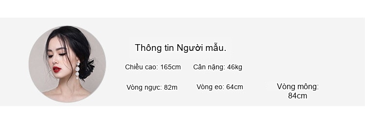 Váy Ôm Body Nữ Tay Bồng Họa Tiết Chấm Bi Cổ Tròn Màu Đen chi tiết 7