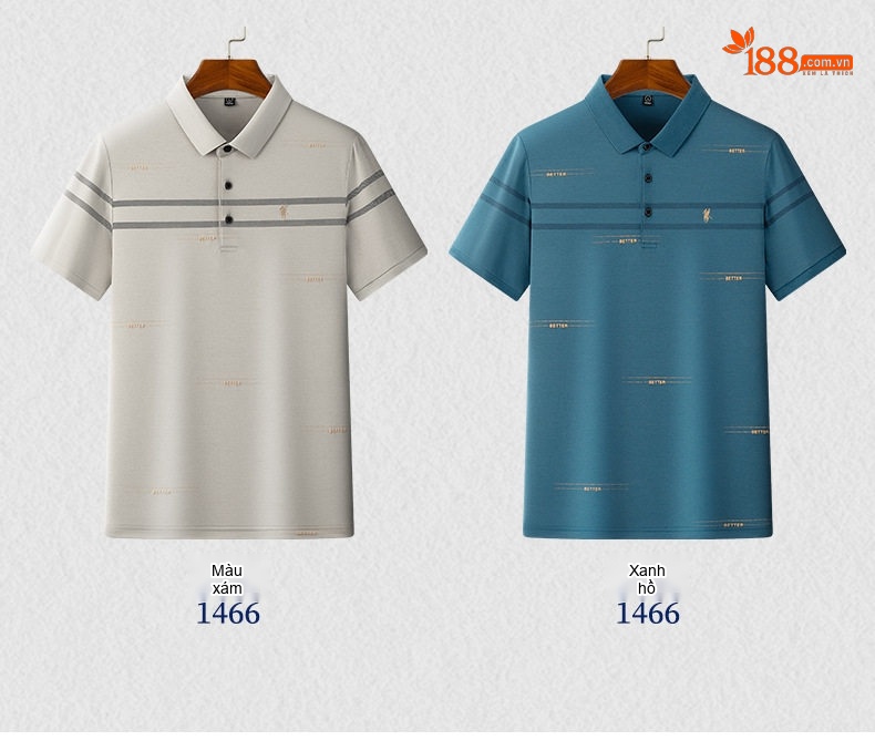 Áo Polo Nam Sợi Tơ Cotton Thời Trang Thanh Lịch Màu Trắng, Kem, Xanh, Đen chi tiết 17