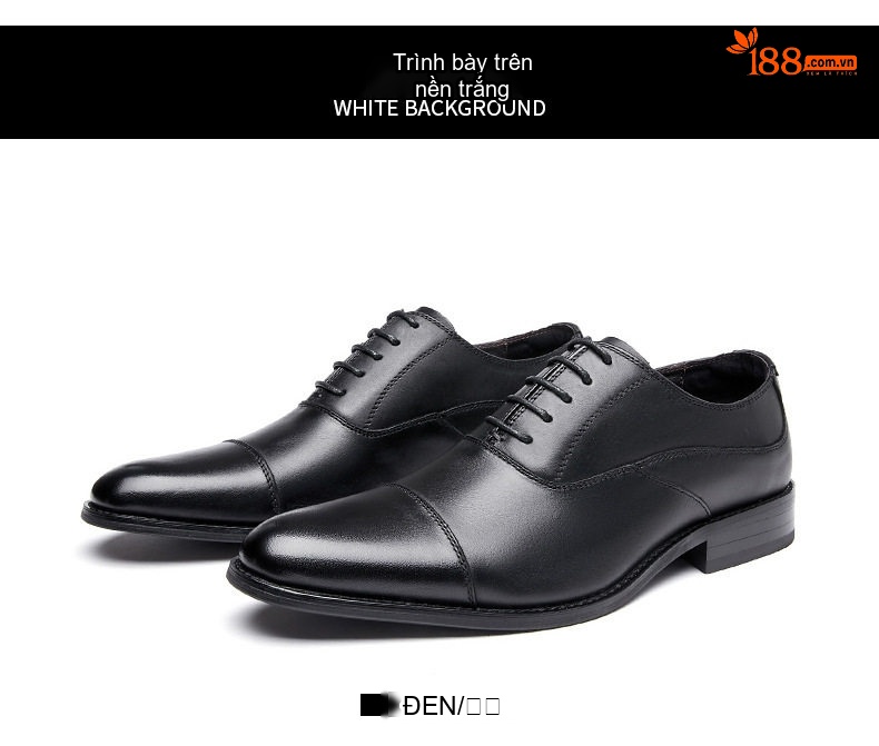 Giày Tây Buộc Dây Nam Da Bò Kiểu Oxford Chiều Cao Đế Khoảng 3cm Màu Đen, Nâu chi tiết 20